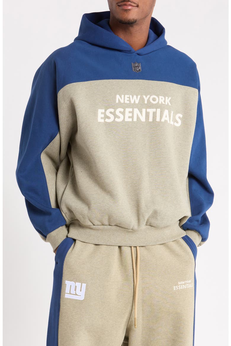 New York Giants 90s Relaxed Colorblock Hoodie, Main, color, SEAL HEATHER/ ESTATE BLUE