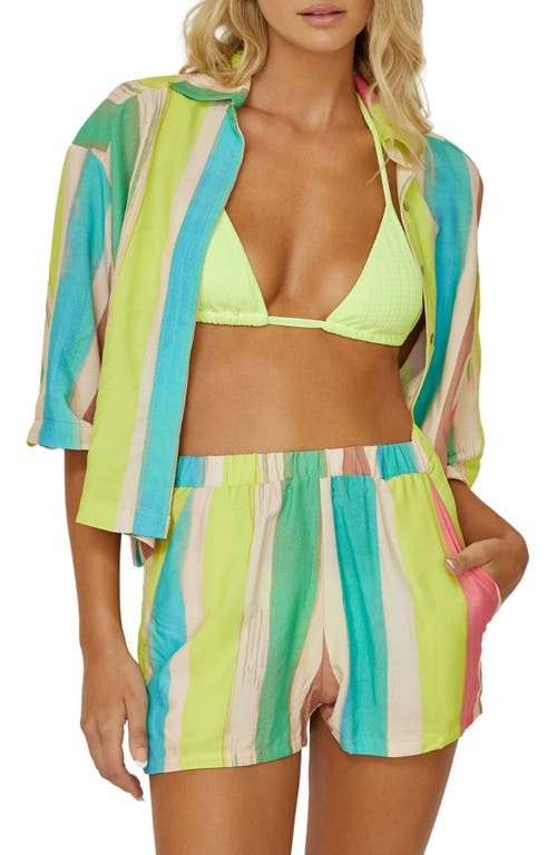 Pq Swim Blake Button-up Cover-up Shirt In Pomelo