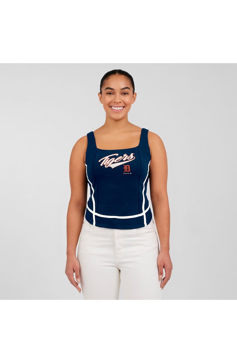 WEAR by Erin Andrews Women's WEAR by Erin Andrews  Navy Detroit Tigers Square Neck Tank Top, Alternate, color, 