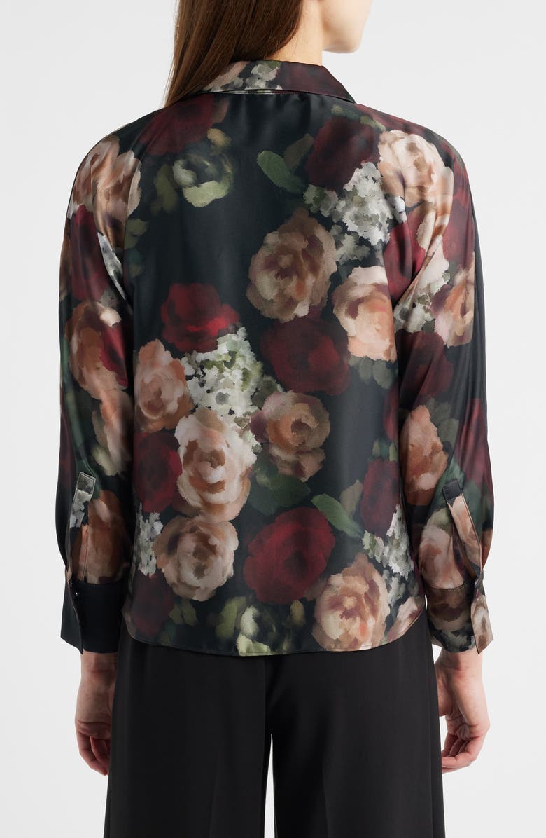 Halogen<sup>®</sup> Floral Button-Up Shirt, Alternate, color, Rich Black