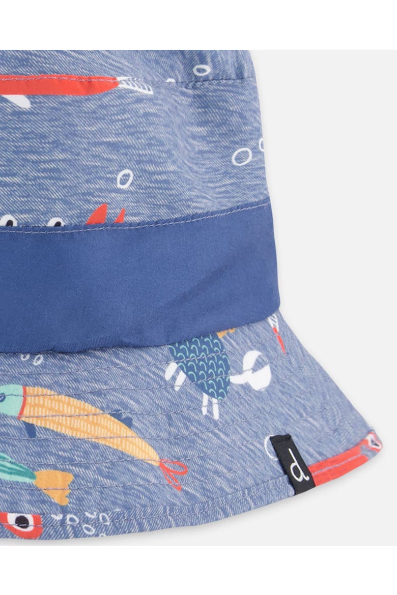 Recycled Polyester Marine Animal Beach Hat, Alternate, color, Blue Printed Marine Animals