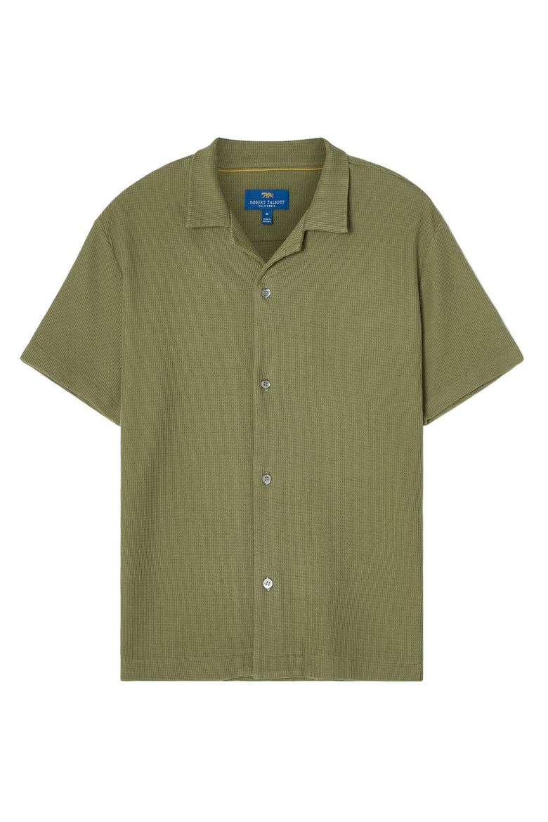 Williams Waffle Knit Camp Shirt, Alternate, color, OLIVE