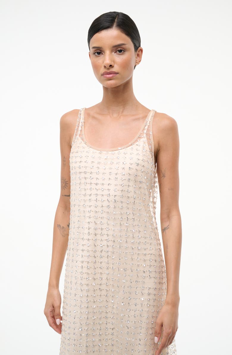 STAUD Aurielle Beaded Tulle Gown, Alternate, color, Stardust