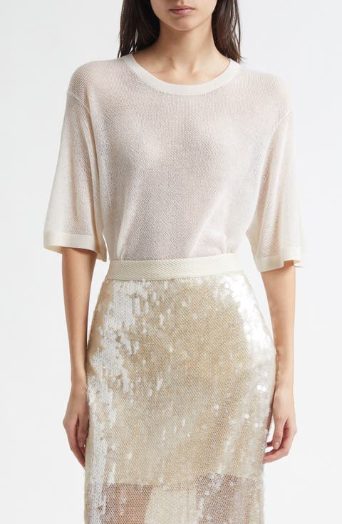 Cashmere Pointelle T-Shirt