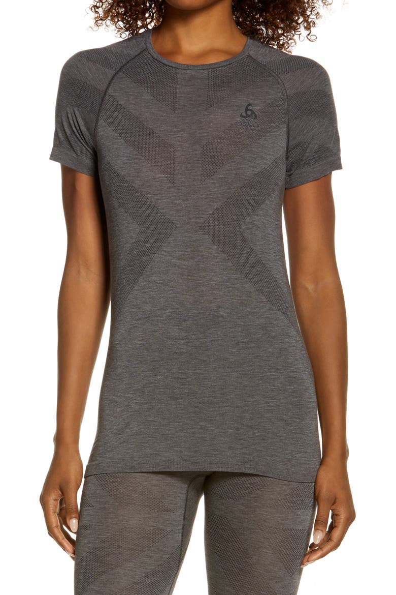 Women's Natural + Kinship Light Base Layer T-Shirt, Main, color, GRAY MELANGE