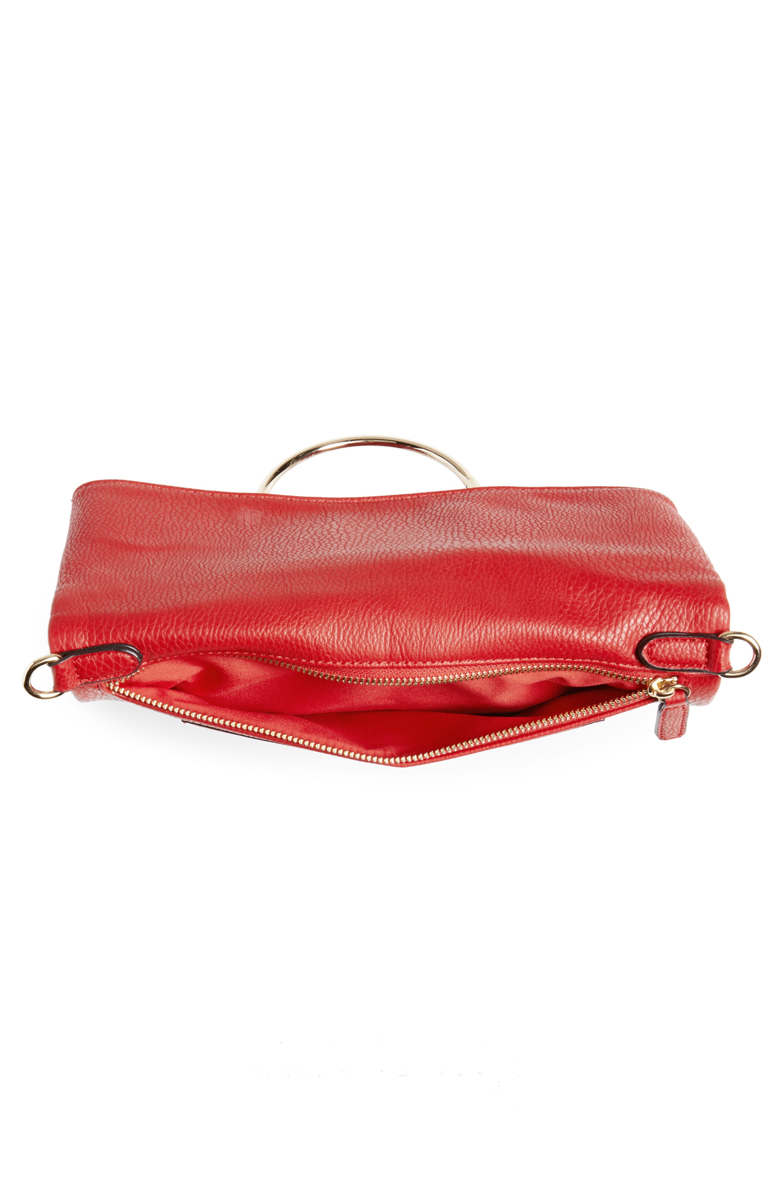 Foldover Ring Clutch, Alternate, color, RED