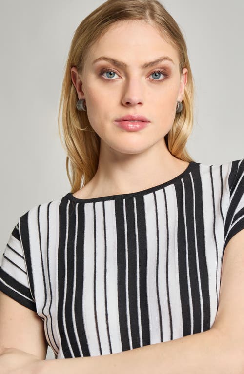 Misook Cap Sleeve Stripe Tunic
