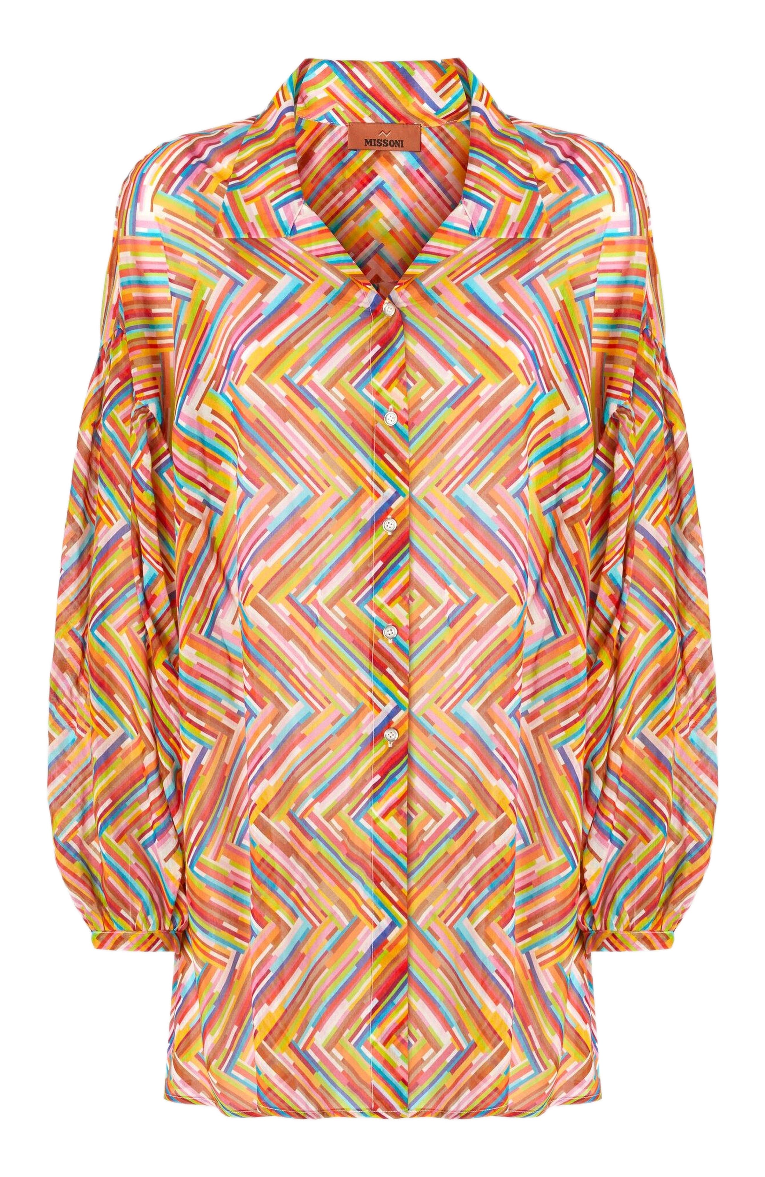Oversized Shirt In Printed Cotton And Silk Blend - image 2