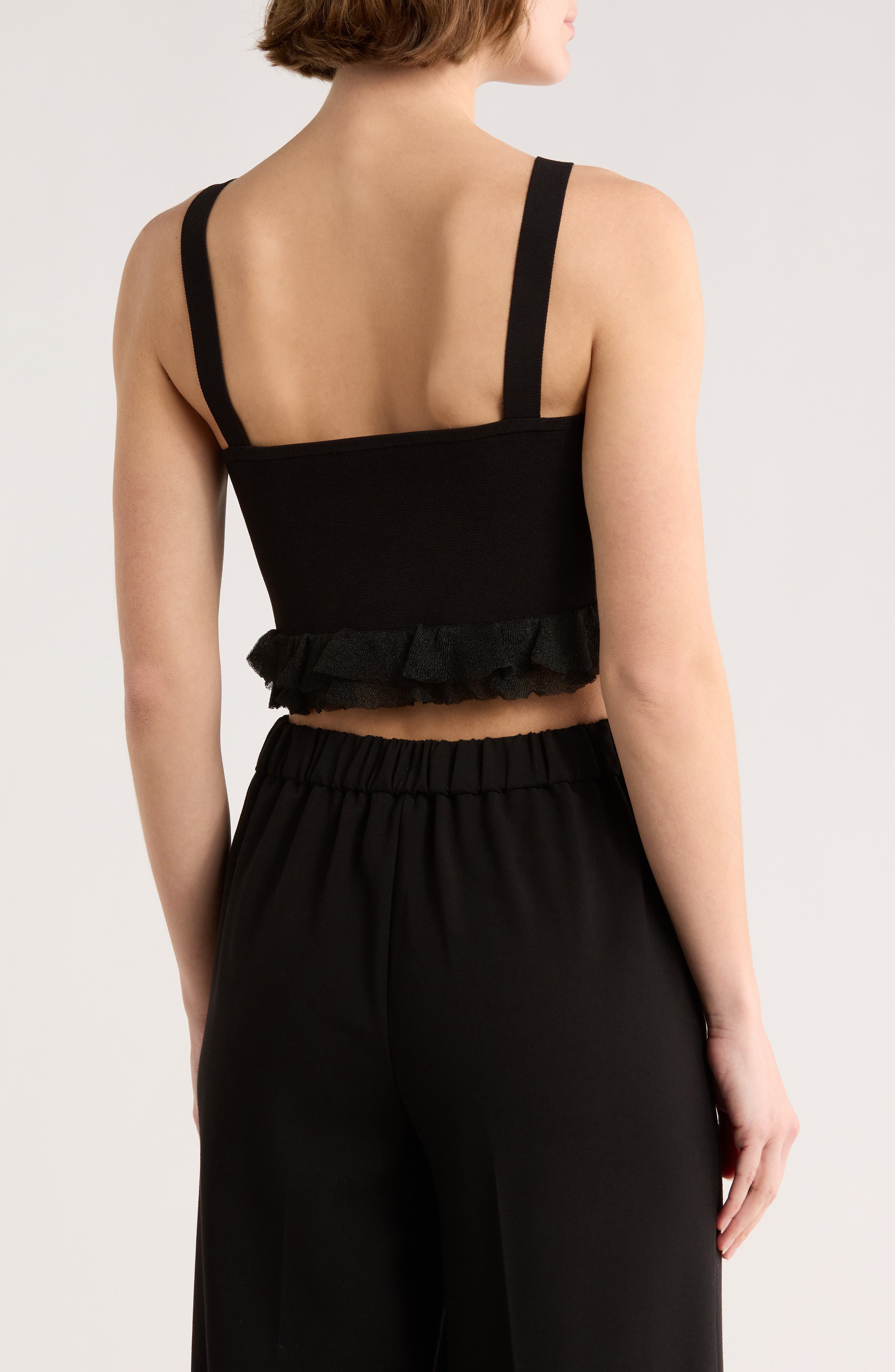 Ruffle Cropped Sweater Tank - image 2