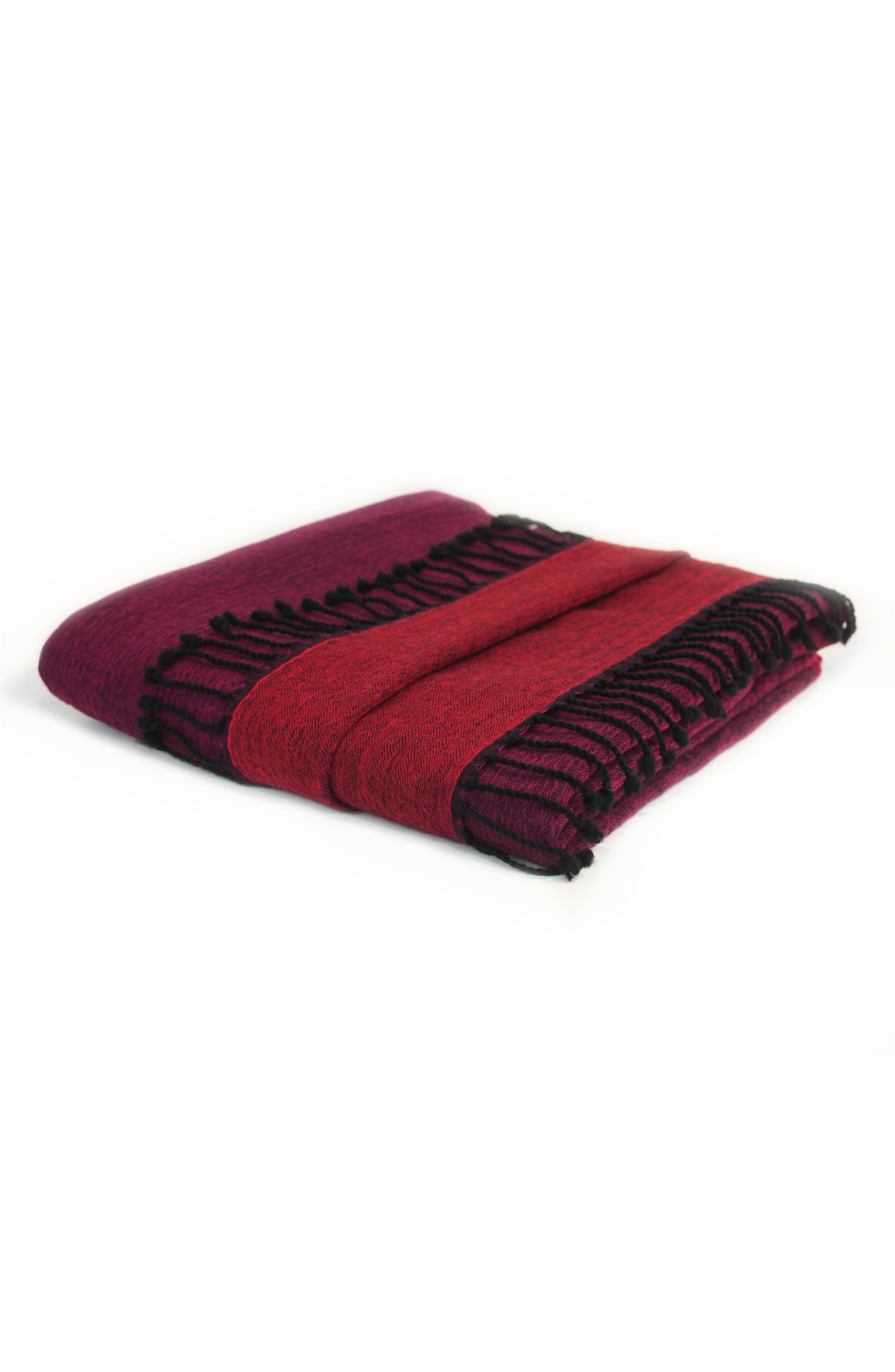 MELANGE HOME Merino Wool Reversible Throw Blanket