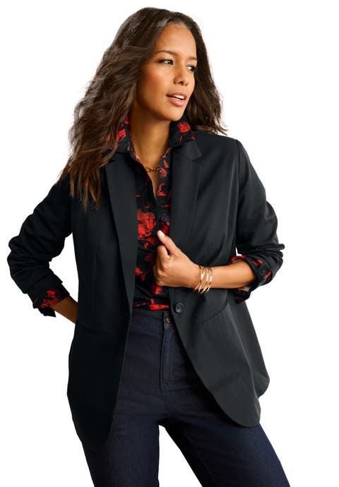 Plus Size Relaxed Boyfriend Blazer (Plus)