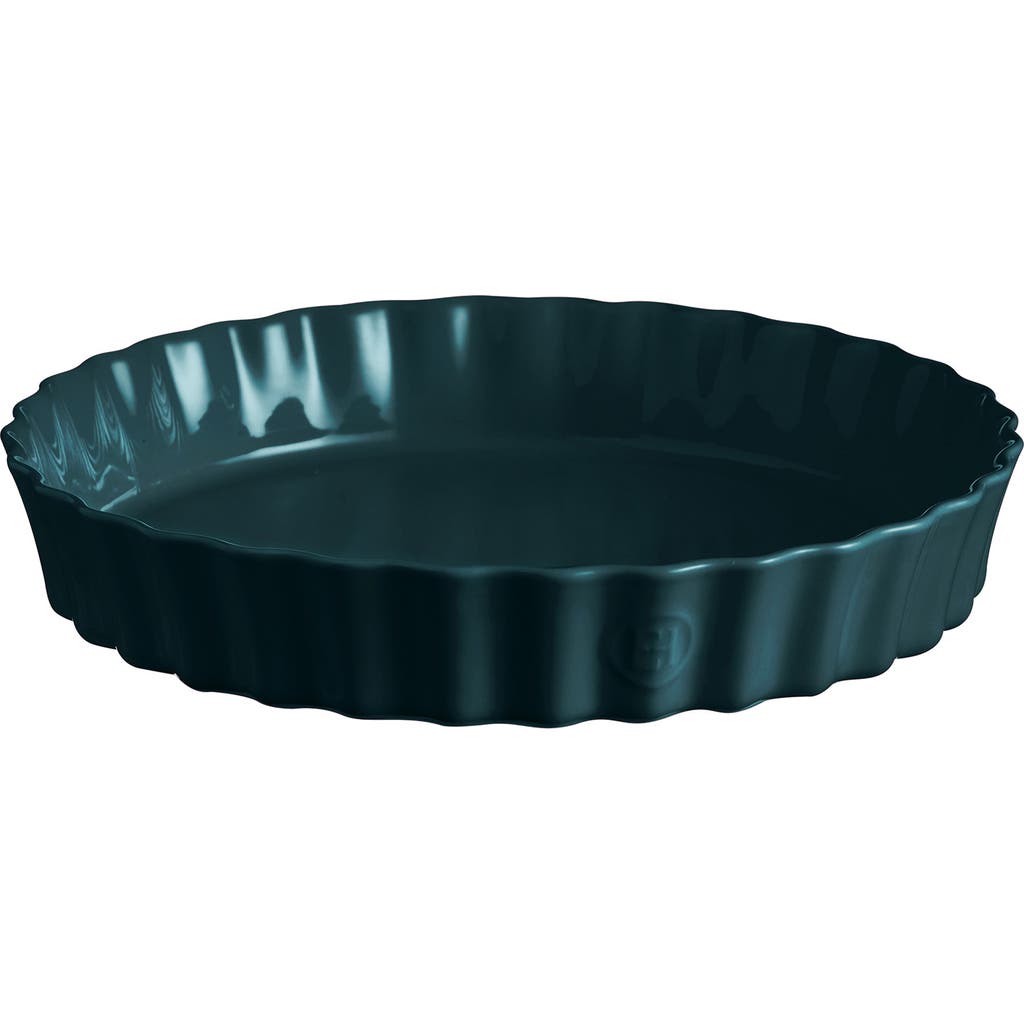 Emile Henry 12.6" X 2.2" Extra Large Deep Tart Dish In Ocean