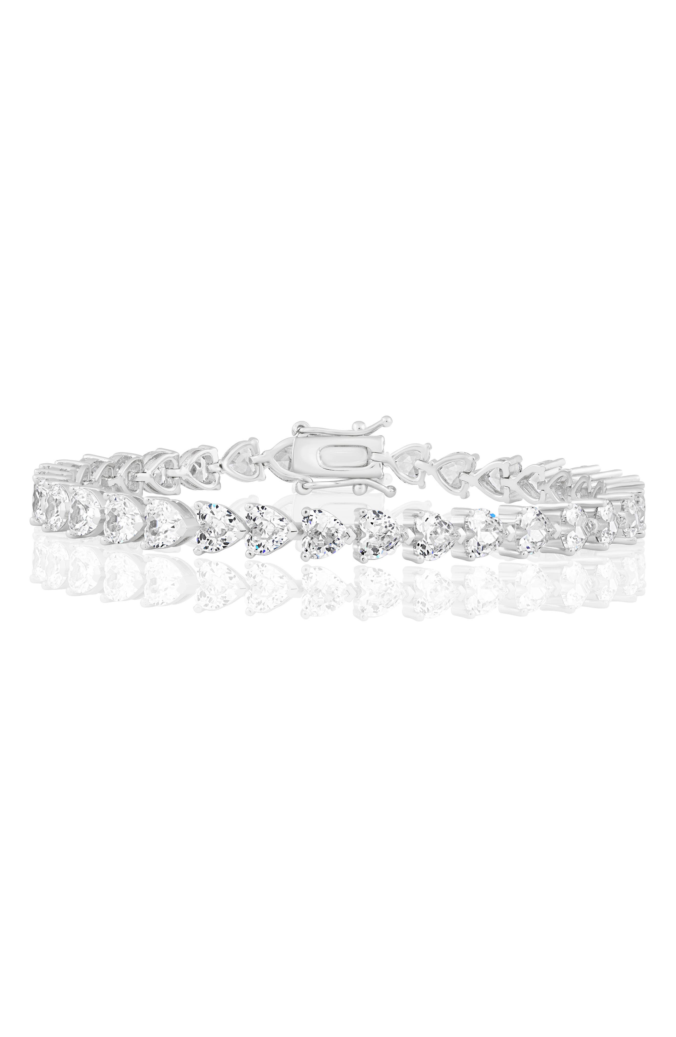 Heart Cubic Zirconia Tennis Bracelet