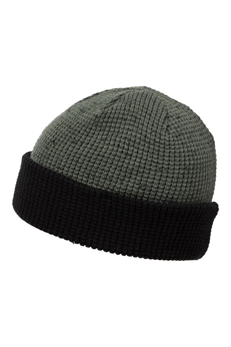 Cloud Waffle Beanie, Alternate, color, DARK OLIVE