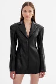 LAMARQUE Benedetta | Faux Leather Blazer Dress
