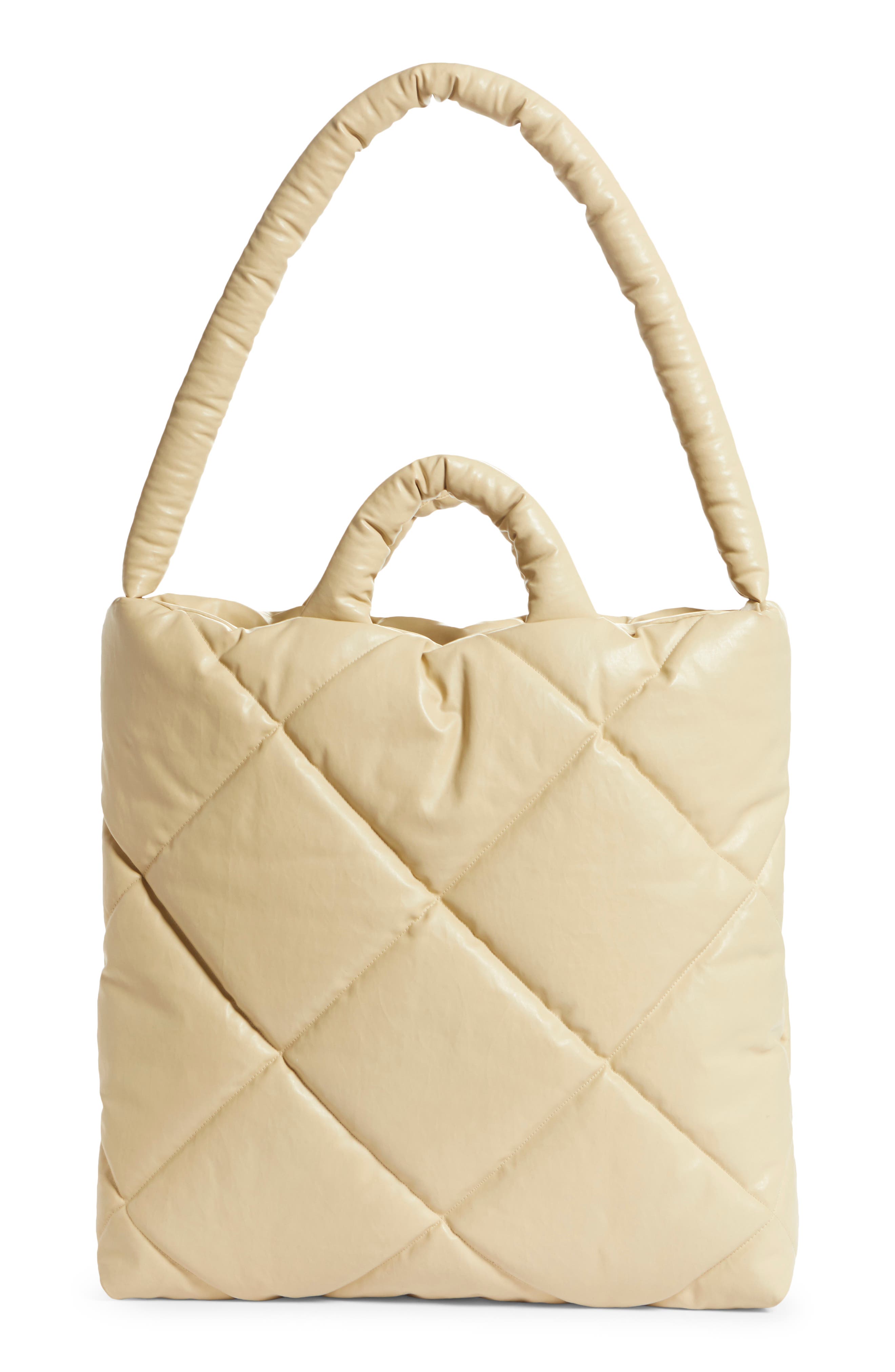 KASSL Medium Quilted Oiled Canvas Pillow Bag, Alternate, color, 