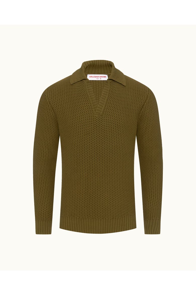 Bowmont Classic Fit Chunky Ribbed Collar Jumper, Alternate, color, KHAKI