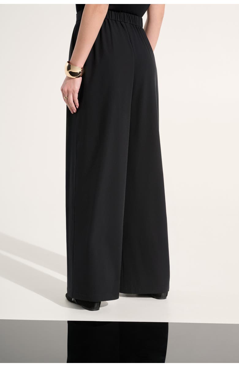 JOSEPH RIBKOFF Stretch Woven Pull-On Wide Leg Pants, Alternate, color, Black