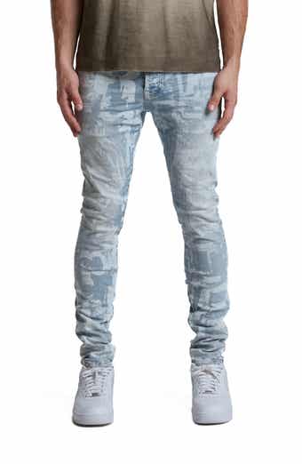 PURPLE BRAND Grunge Print Skinny Fit Stretch Jeans