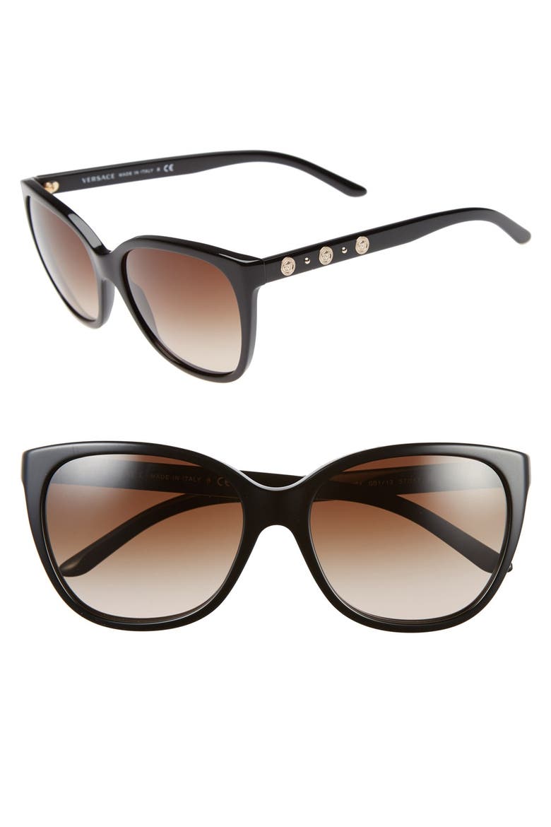 Rock Icons 57mm Sunglasses, Main, color, BLACK