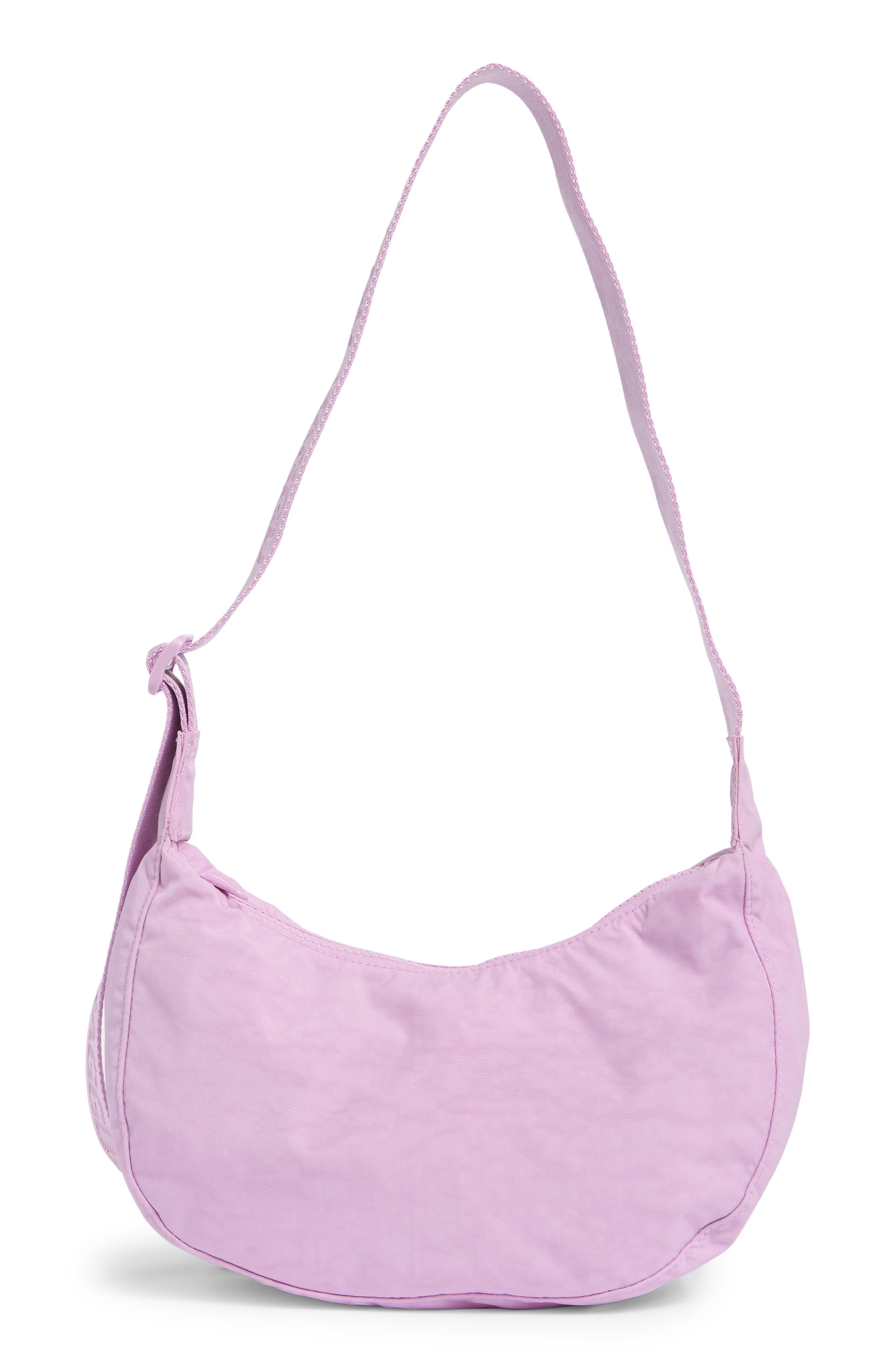 Baggu Small Recycled Nylon Crescent Bag, Main, color, Peony