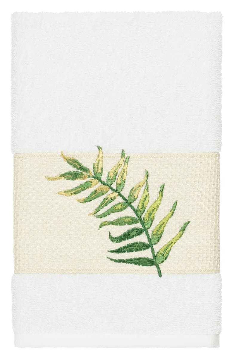 Linum Home Textiles Zoe 3-Piece Embellished Towel - White, Alternate, color, White
