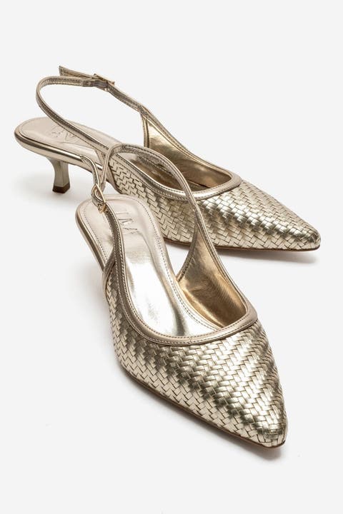 Alvessia Kitten Heel Slingback Pump
