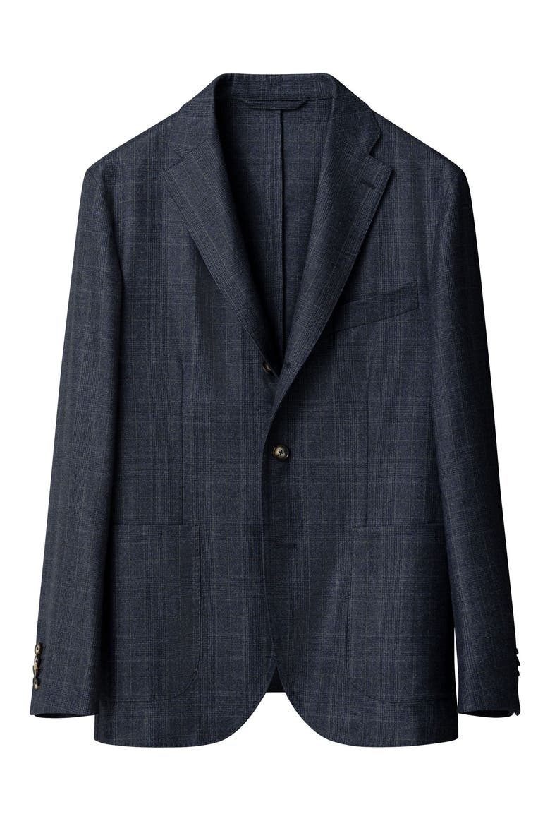 Check Wool Soft Sport Coat, Alternate, color, NAVY