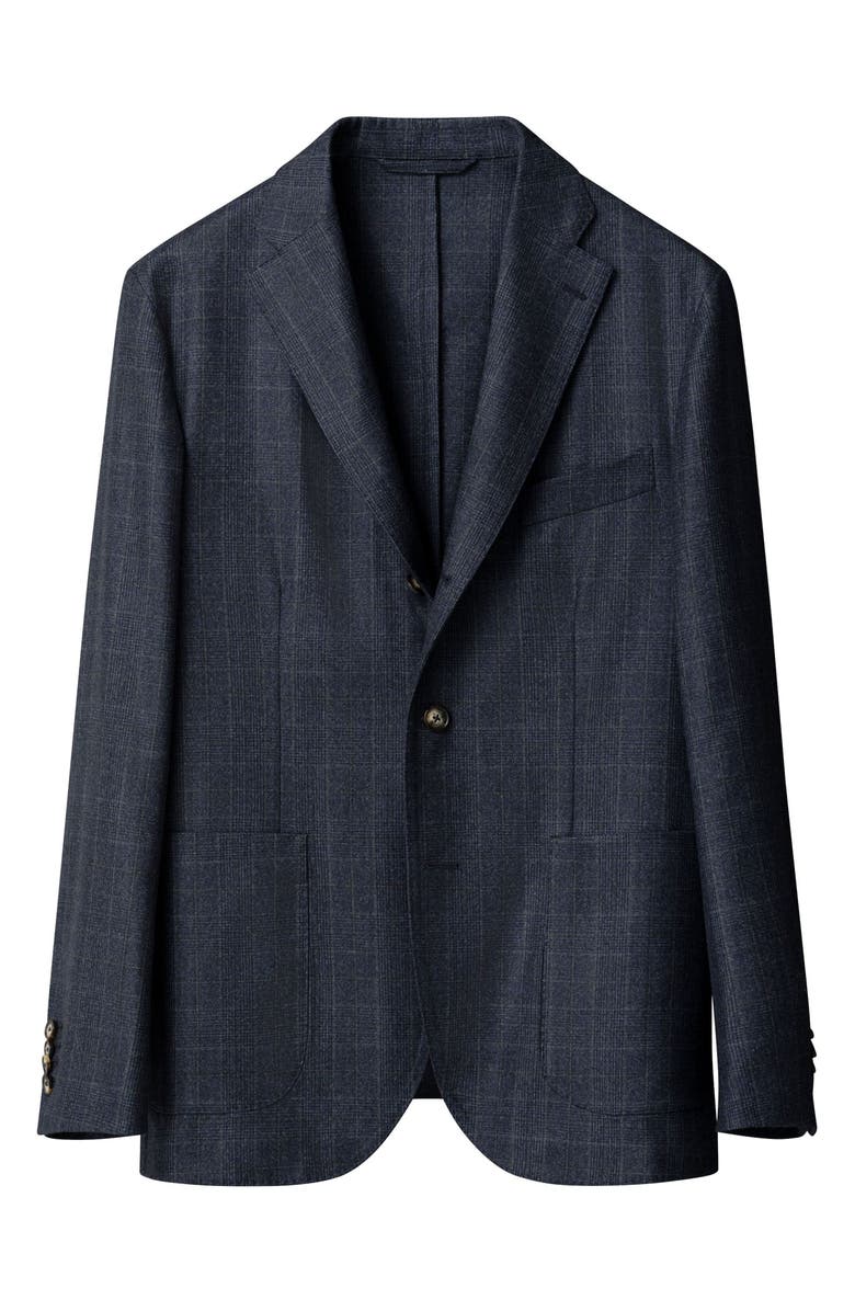 Eton Check Wool Soft Sport Coat, Alternate, color, Navy