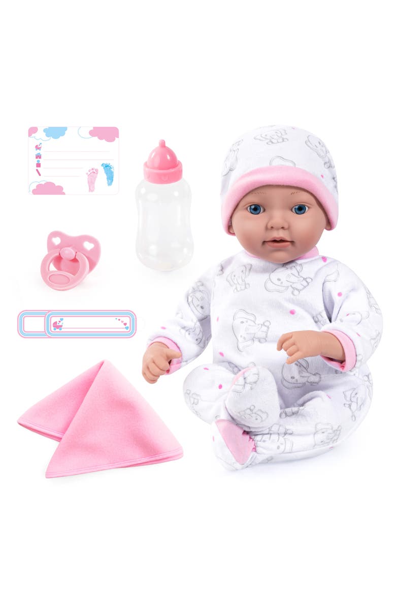 Reborn 15 Inch Baby Doll Set White Pink Elephant, Main, color, Multicolored