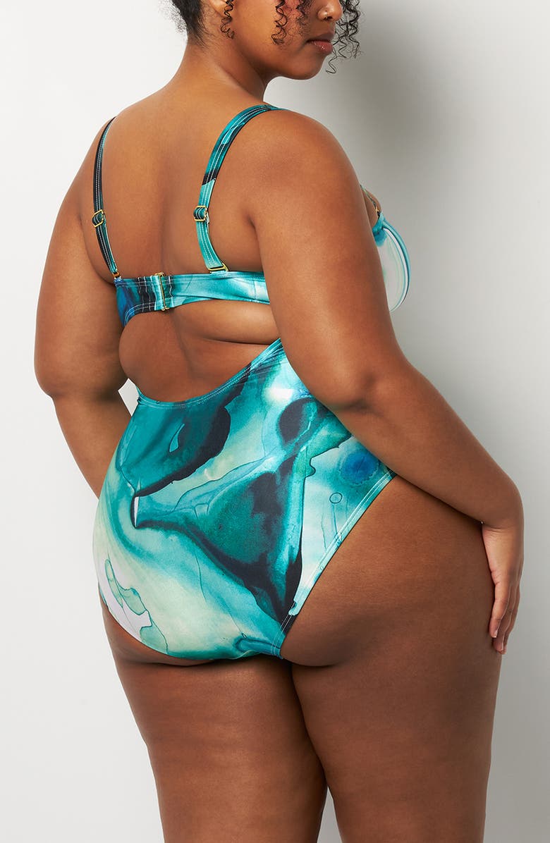 Villa Fresca Isla Cutout One-Piece Swimsuit, Alternate, color, 