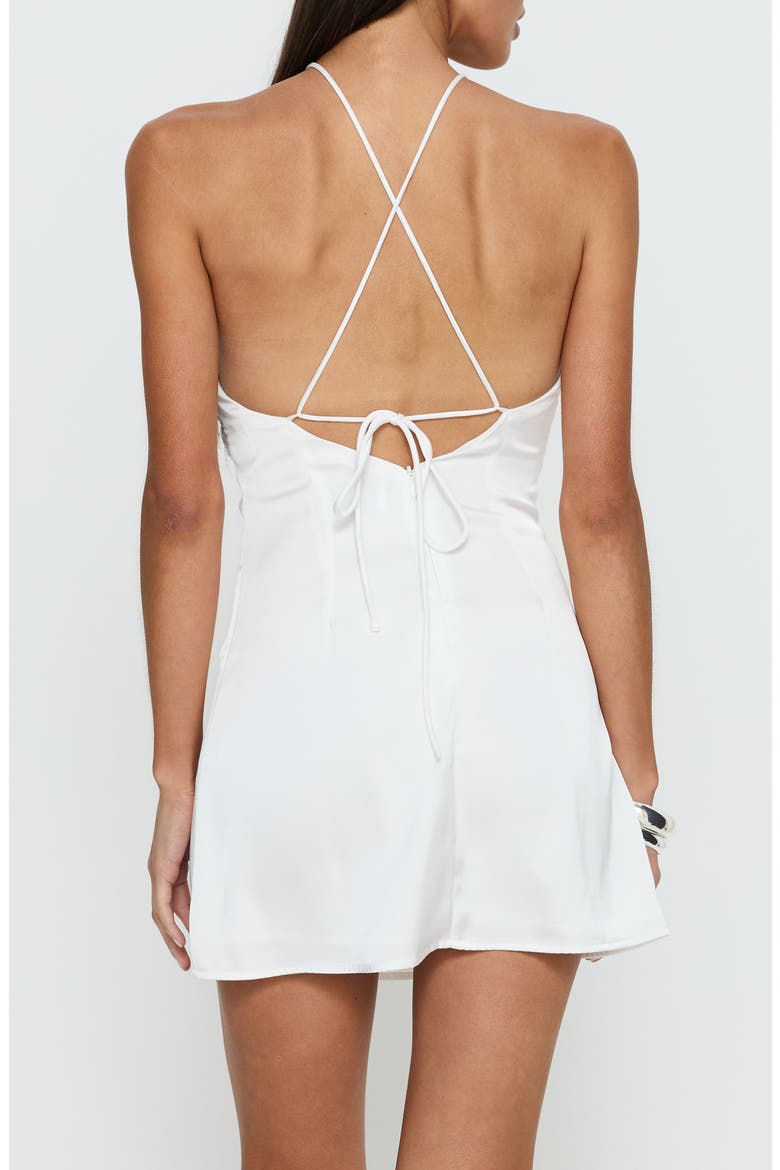 Amberlee Ruched Halter Minidress, Alternate, color, WHITE