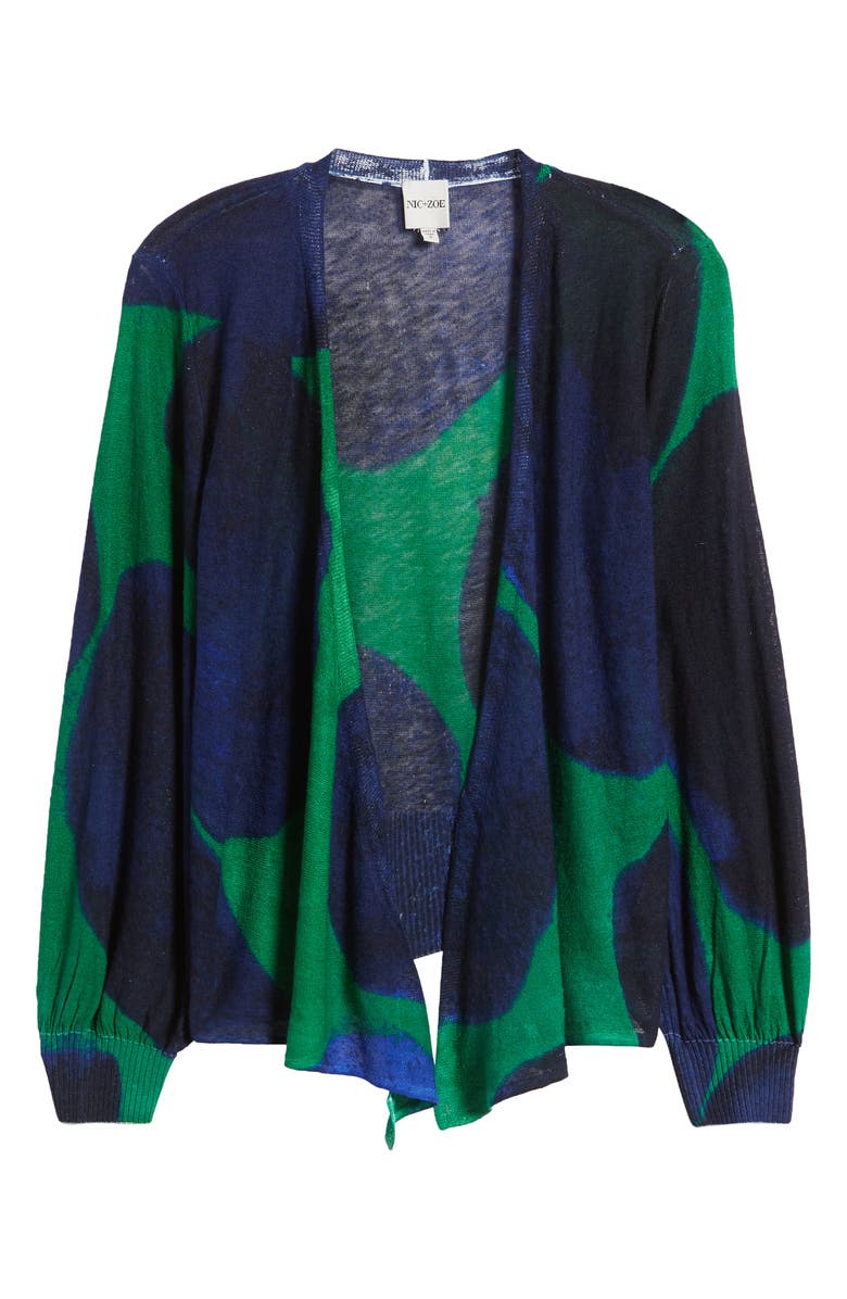 NIC+ZOE Ocean Dot Four-Way Linen Blend Cardigan, Alternate, color, 