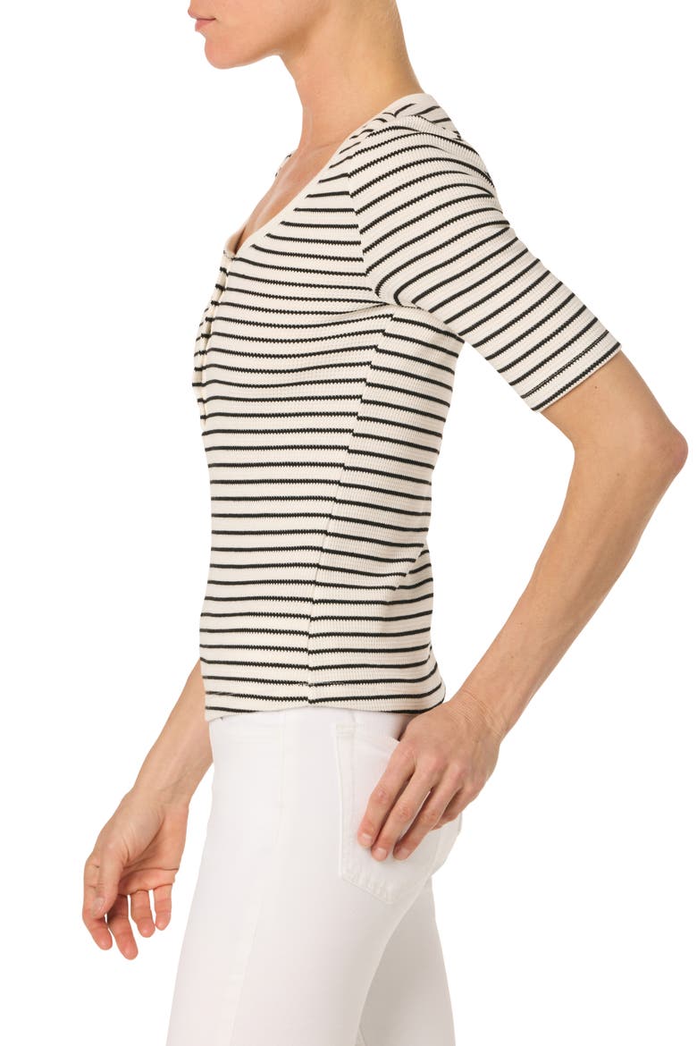 Stripe Short Sleeve Henley, Alternate, color, BLACK/ WHITE STRIPE