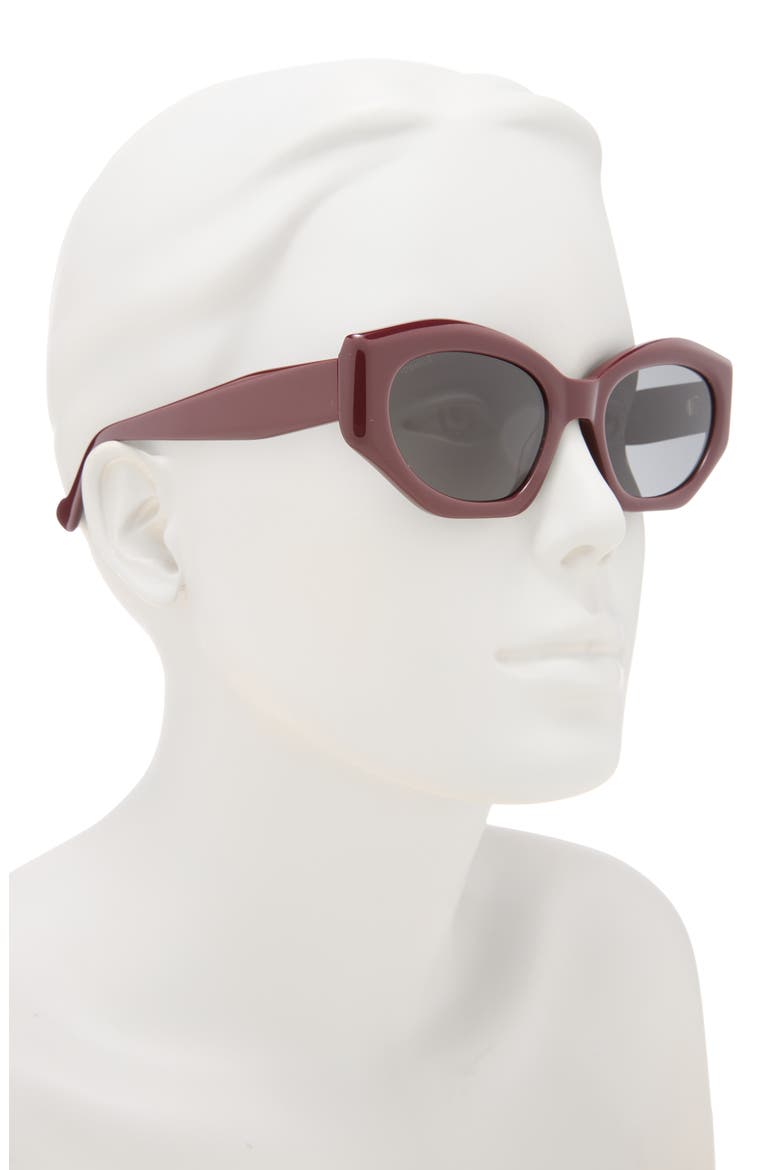 Margot 50mm Polarized Angular Sunglasses, Alternate, color, RED