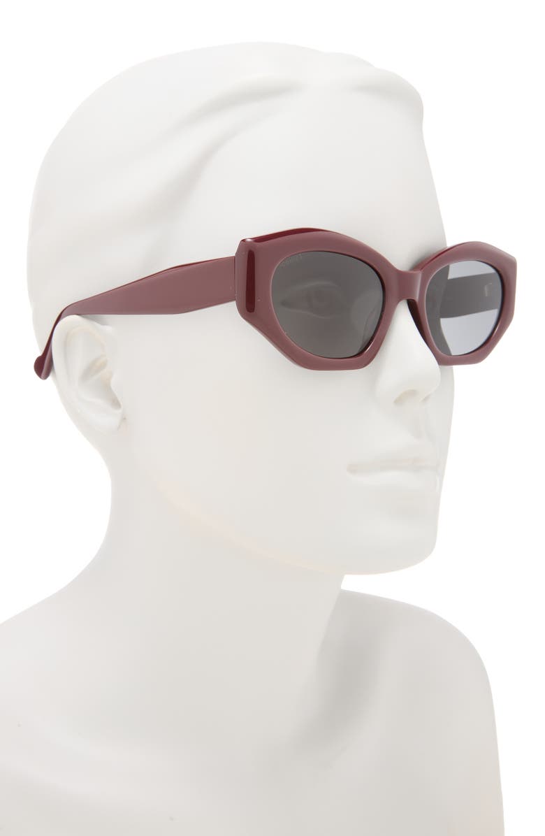 DIFF Margot 50mm Polarized Angular Sunglasses, Alternate, color, Red