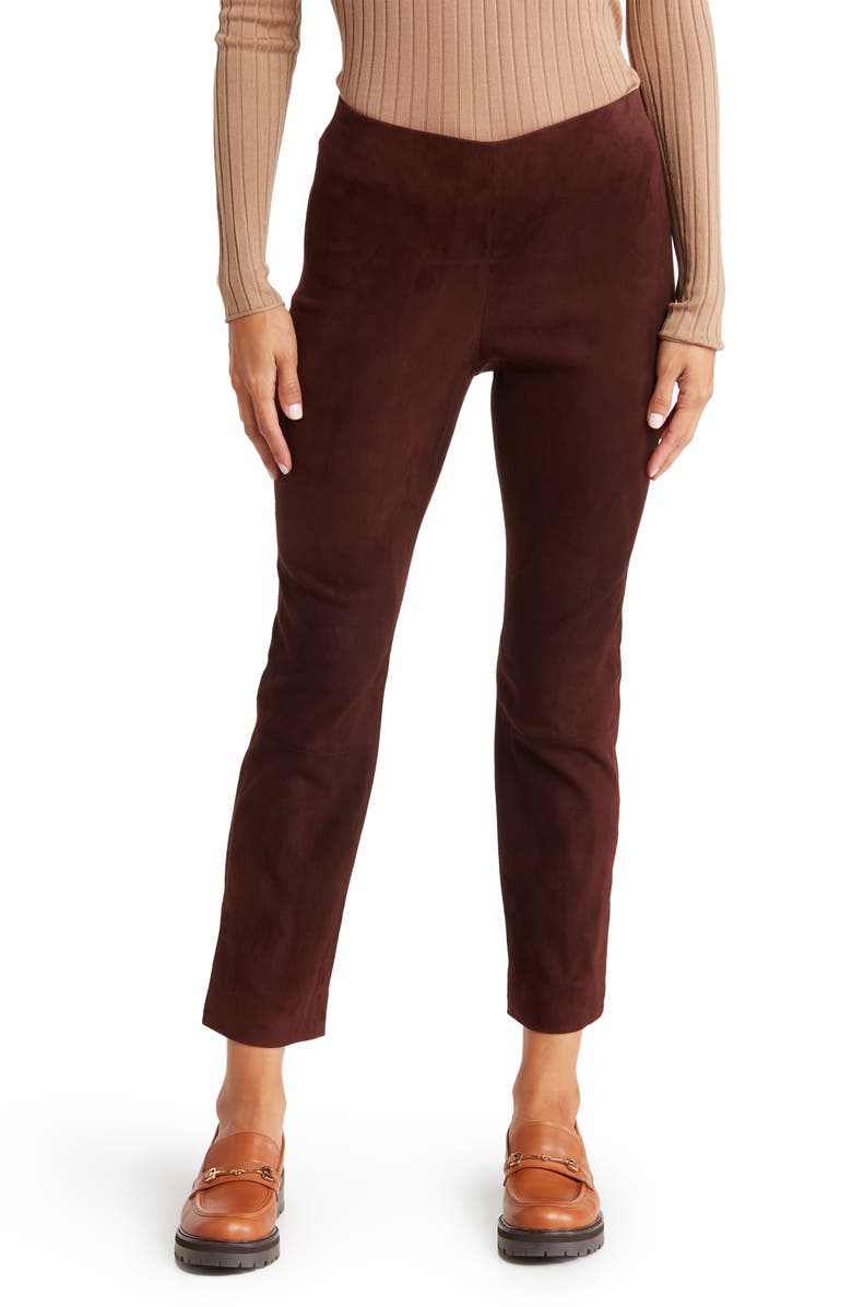 Vince Stretch Suede Crop Pants, Main, color, 