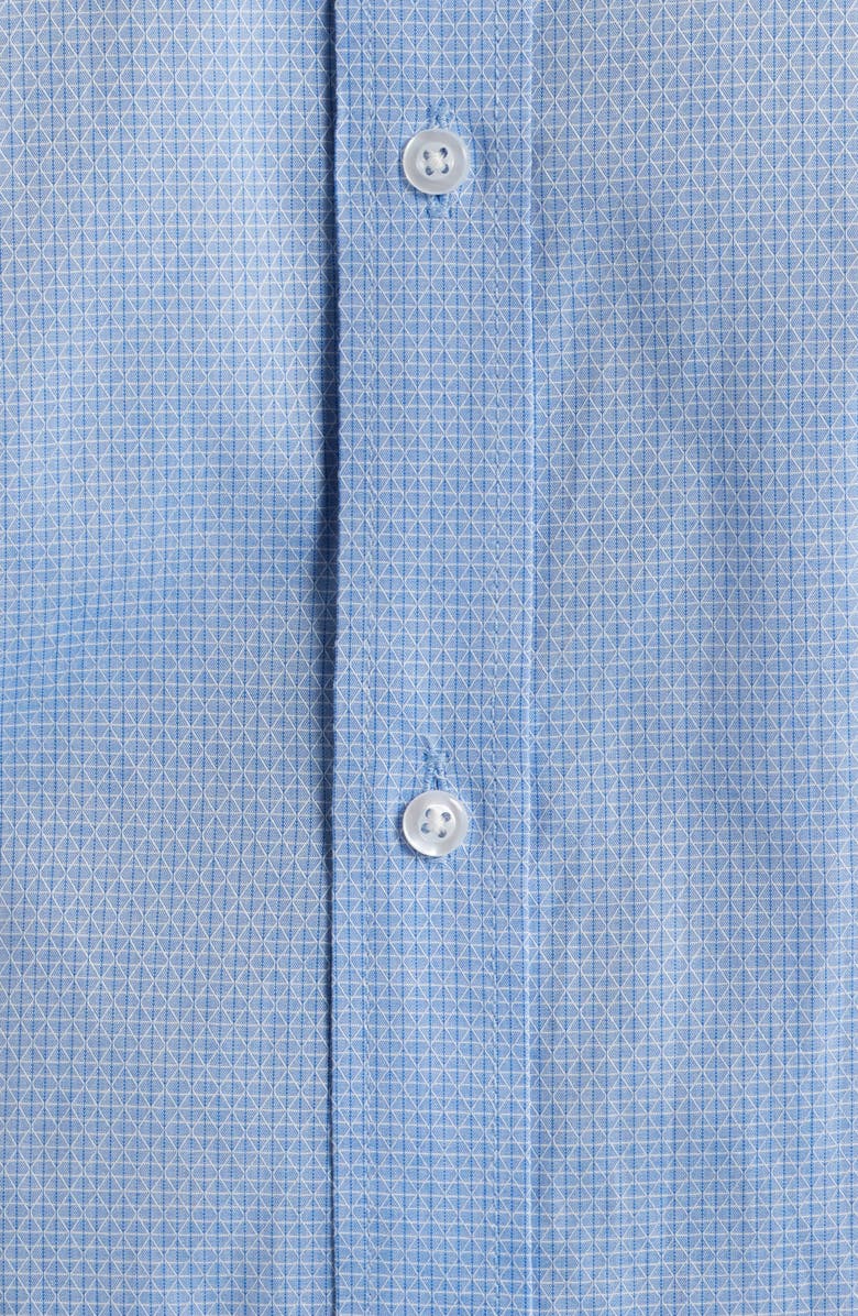 DANIEL HECHTER Modern Fit Light Blue Micropattern Cotton Dobby Dress Shirt, Alternate, color, Blue