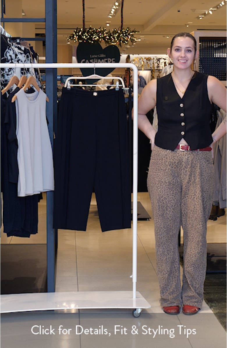 Skyrise Pleated Belted Cropped Wide Leg Trousers, sales video thumbnail