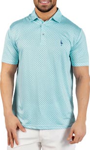 TailorByrd Geometric Floral Print Performance Polo