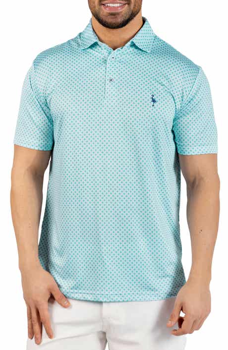 TailorByrd Geometric Floral Print Performance Polo