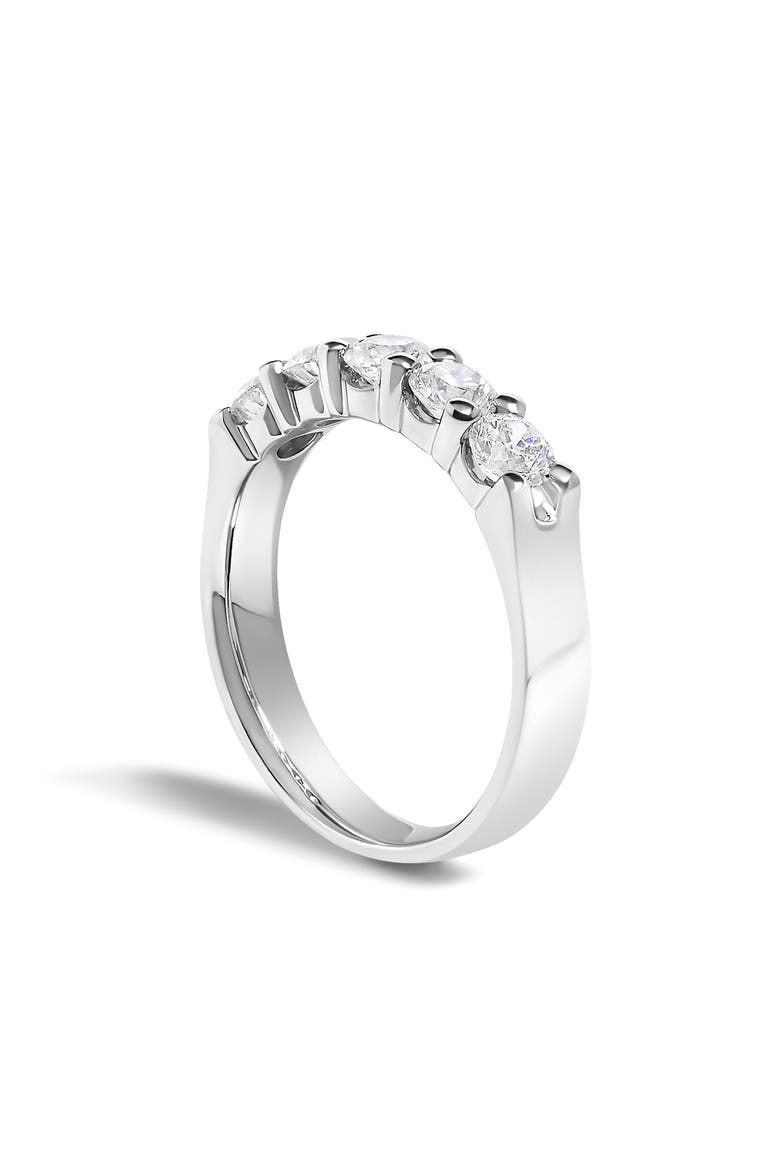 14K Gold 1.00 Ctw Diamond 5 Stone Band Ring, Alternate, color, White Gold