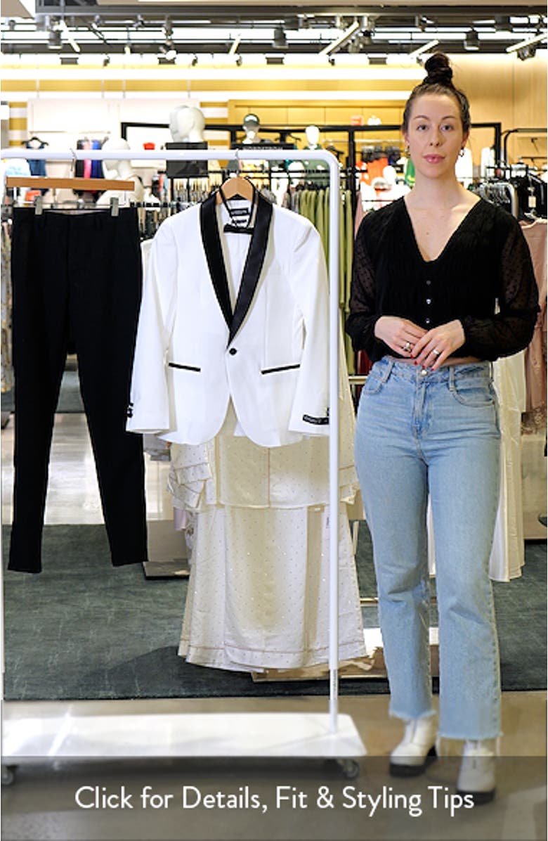 Kids' Black & White Two-Piece Tuxedo Suit with Bow Tie, sales video thumbnail