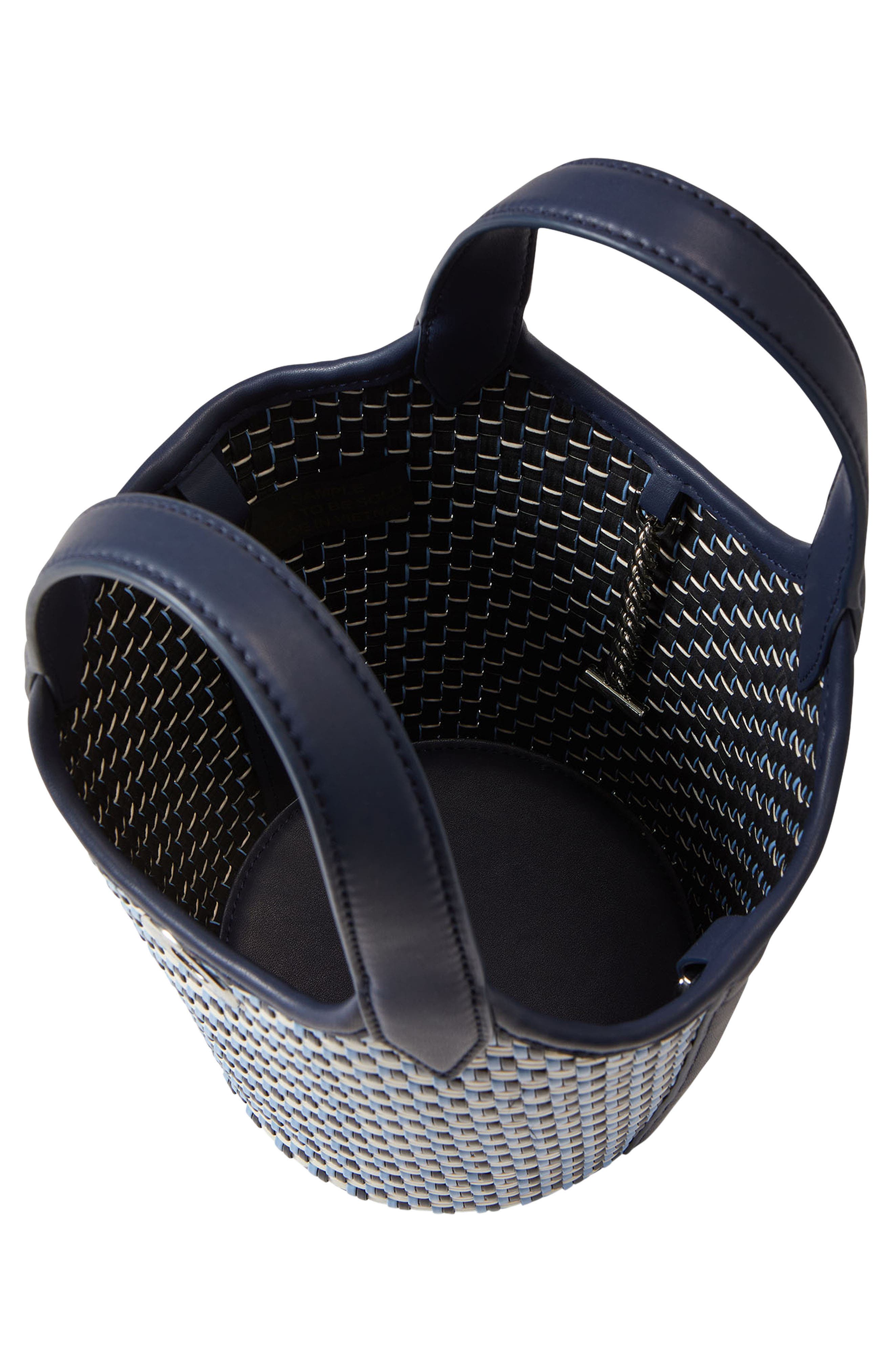 Veronica Beard Anchor Woven Bucket Crossbody Bag, Alternate, color, Navy Multi