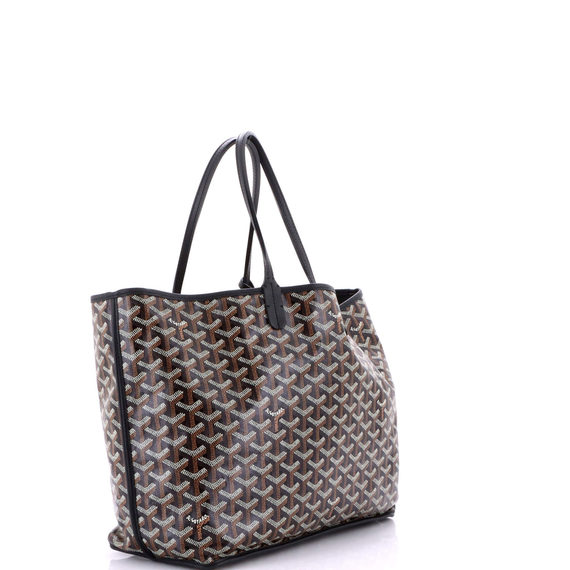 Pre-Owned Goyard Anjou Reversible Tote Coated Canvas PM, Alternate, color, Black