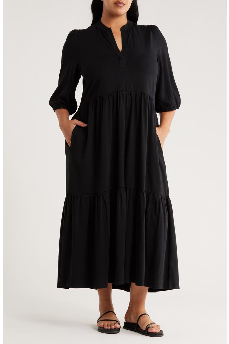 Knit Maxi Dress, Main, color, BLACK