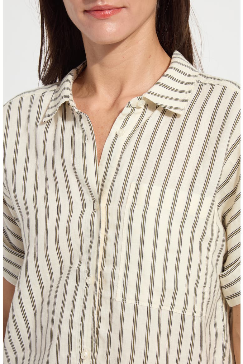 Adley Stripe Linen Button-Up Shirt, Alternate, color, OLIVE GROVE STRIPE
