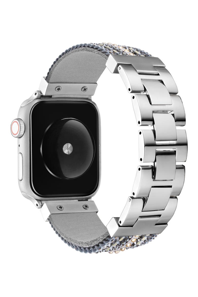 Beaded Apple Watch® Bracelet Watchband, Alternate, color, SILVER
