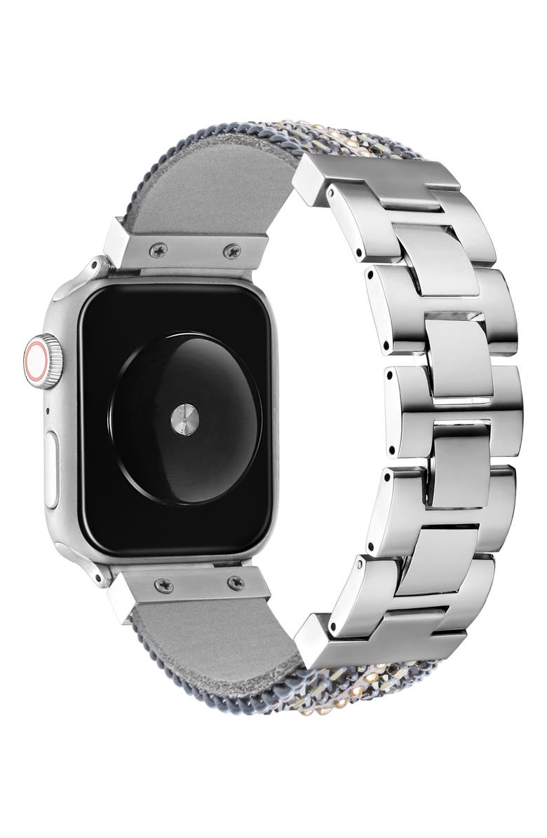 Posh Tech Beaded Apple Watch<sup>®</sup> Bracelet Watchband, Alternate, color, Silver