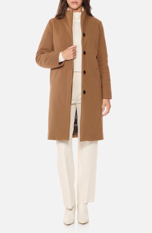 Norwegian Wool Stand Collar City Virgin Wool Blend 756 Fill Power Down Waterproof Coat In Brown